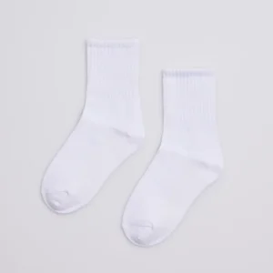 Pacote de 3 meias esportivas brancas infantis