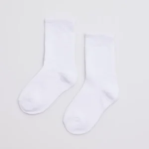 Meias infantis de algodão branco
