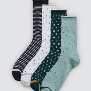 Pacote de 4 meias térmicas estampadas sem punho
