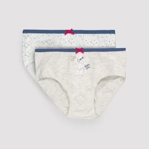 Pacote com 2 calcinhas infantis estampadas com poodle.