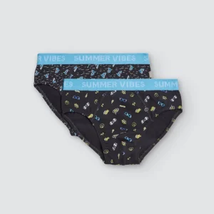Pacote de 2 cuecas juvenis estampadas de verão