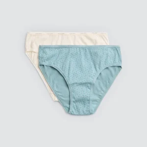 Pacote com 2 calcinhas midi de algodão macio estampado
