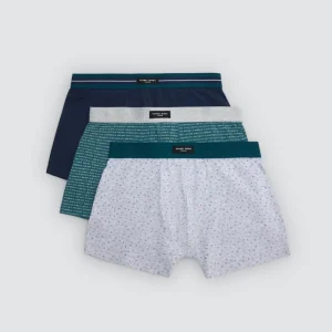 Pacote com 3 cuecas boxer de estampa minimalista