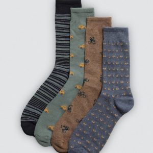 Pacote com 4 meias altas estampadas