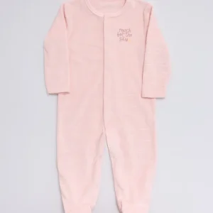 Macacão de bebê rosa de manga comprida Baby Stars