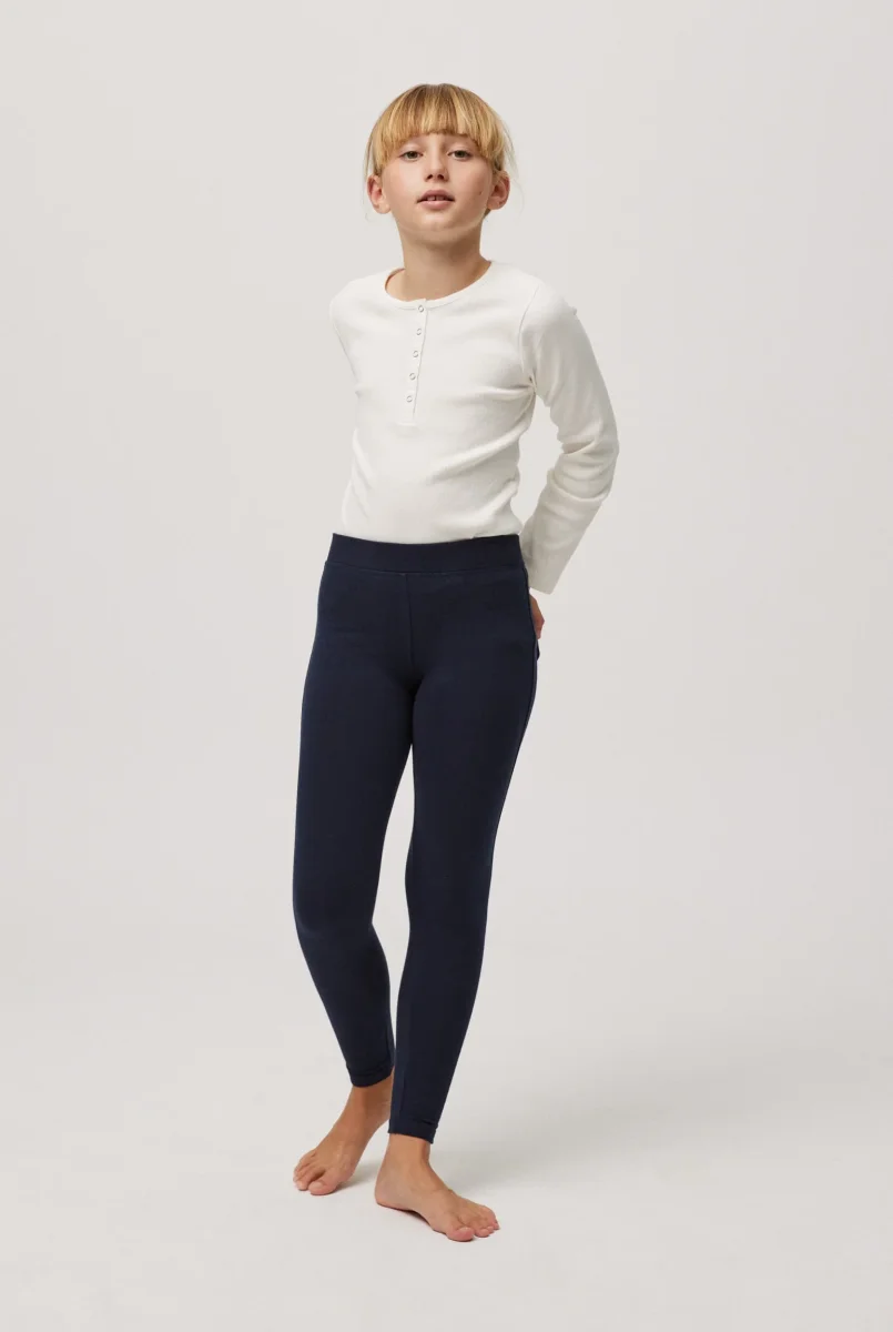 Leggings básicas de menina da Marinha