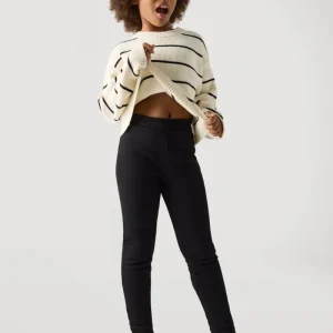 Leggings térmicas de algodão preto para menina