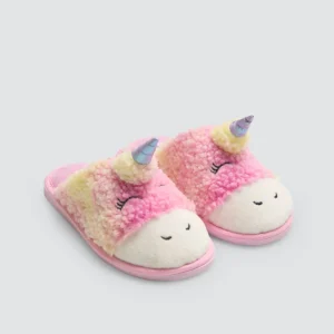 Pantufas infantis de unicórnio 3D