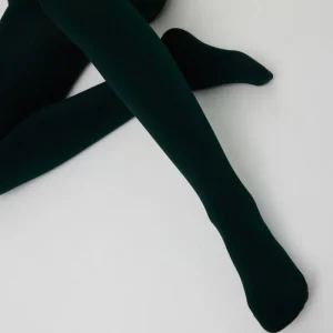 Meia-calça térmica infantil garrafa 140 denier verde