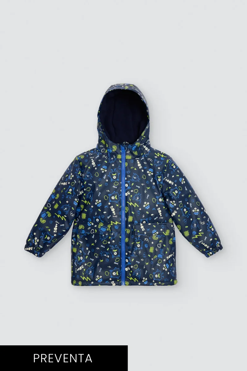PRÉ-VENDA Capa de chuva de menino estampado de monstros com forro polar - Image 2