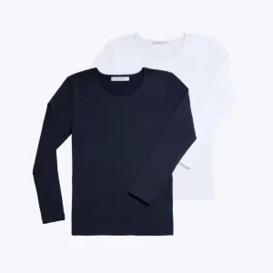 Conjunto de 2 camisolas térmicas de manga comprida para mulher