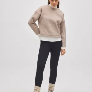 Leggings térmicas confortáveis de lã preta