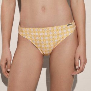 Cuecas de biquíni mini clássicas com estampado de flores pequenas