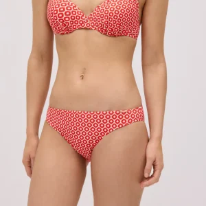 Cueca de biquíni estampada em piqué