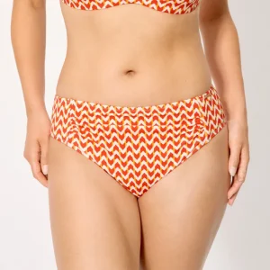 Calcinha de biquíni midi modeladora em micropiqué com estampa coral
