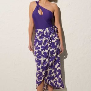 Saia-sarongue de praia floral