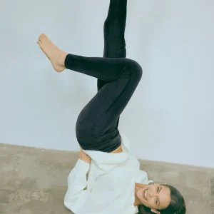 Leggings térmicas confortáveis de lã preta