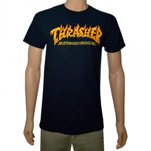 T-Shirt Thrasher Fire Logo – Preto